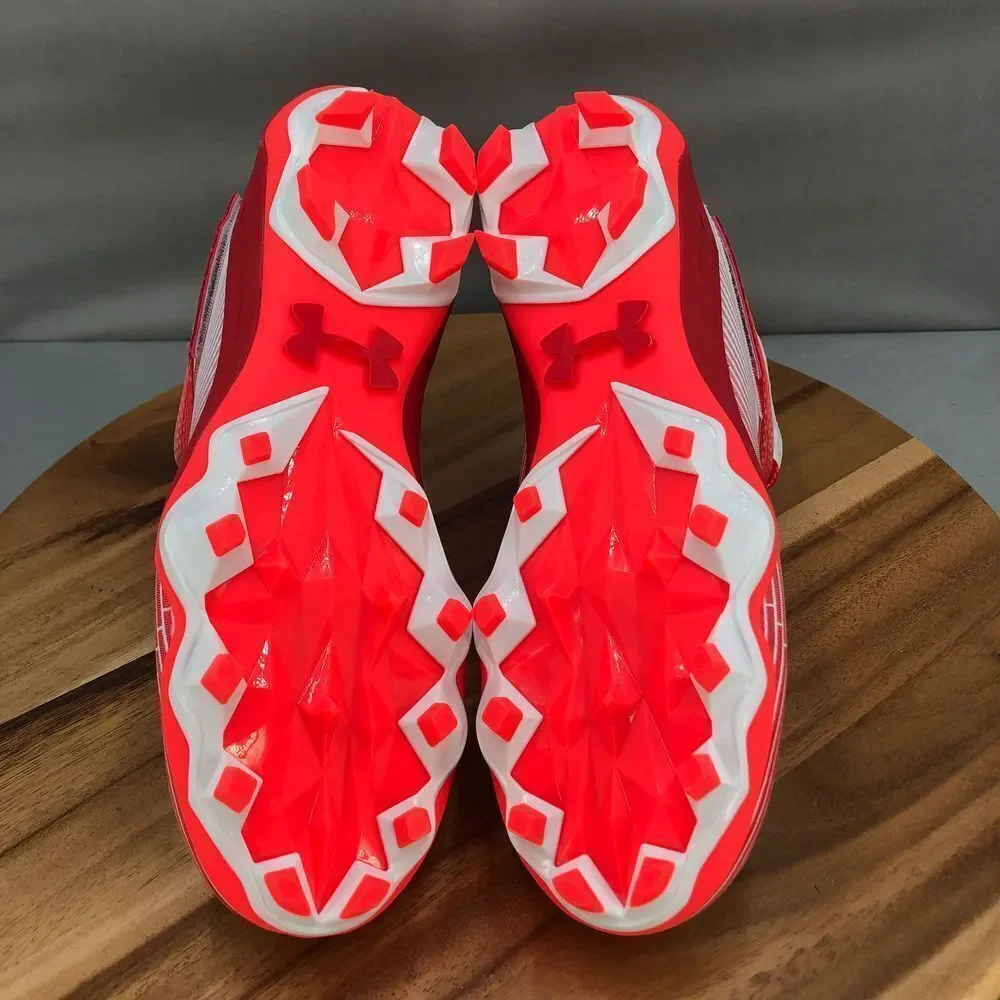 Under Armour Hammer MC Football‎ Cleats Mens 12 Red White Mid Top Performance